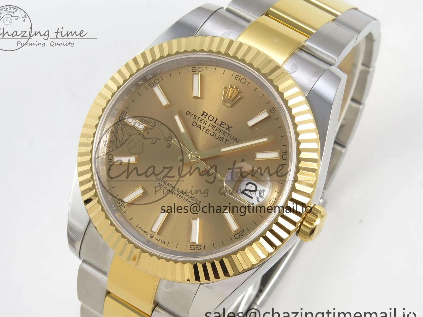 0113 Stretchable DateJust 41 126333 SS YG ARF 1:1 Best Edition YG Stick Dial on Oyster Bracelet SH3235 (Weighted) 211